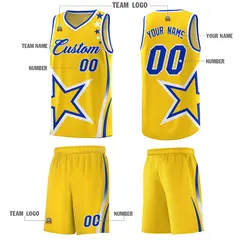 Gold Shoulder Stars Graffiti Basketball Jersey 5