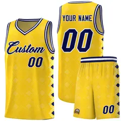 Gold Side Blocks Sports Uniform Basketball Jersey