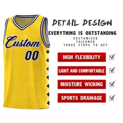 Gold Side Blocks Sports Uniform Basketball Jersey 2
