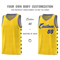 Gold Side Blocks Sports Uniform Basketball Jersey 3