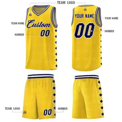 Gold Side Blocks Sports Uniform Basketball Jersey 5