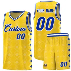 Gold Side Blocks Sports Uniform Basketball Jersey 1