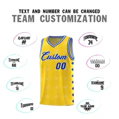 Gold Side Blocks Sports Uniform Basketball Jersey 4
