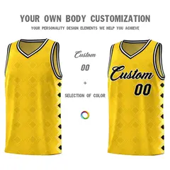 Gold Side Blocks Sports Uniform Basketball Jersey 3