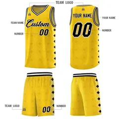 Gold Side Blocks Sports Uniform Basketball Jersey 5