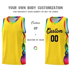 Gold Side Flame Basketball Jersey for Teams 3