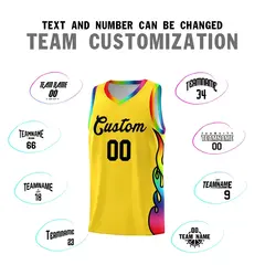 Gold Side Flame Basketball Jersey for Teams 4