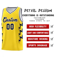 Gold Side Lightning Graffiti Basketball Jersey 2