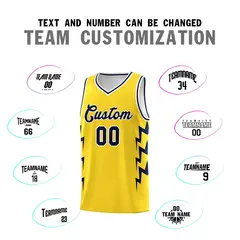 Gold Side Lightning Graffiti Basketball Jersey 4