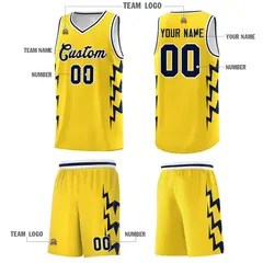 Gold Side Lightning Graffiti Basketball Jersey 5