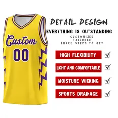 Gold Side Lightning Graffiti Basketball Jersey 2