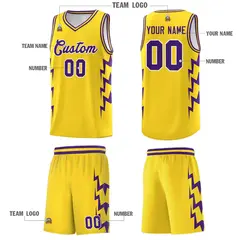 Gold Side Lightning Graffiti Basketball Jersey 5