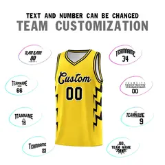 Gold Side Lightning Graffiti Basketball Jersey 4