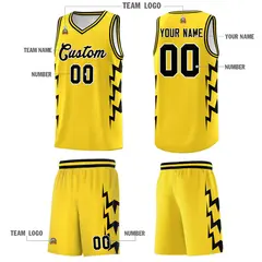Gold Side Lightning Graffiti Basketball Jersey 5