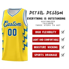 Gold Side Lightning Graffiti Basketball Jersey 2