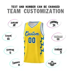 Gold Side Lightning Graffiti Basketball Jersey 4