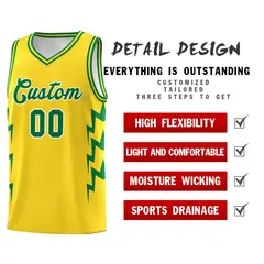 Gold Side Lightning Graffiti Basketball Jersey 2
