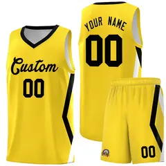 Gold Side Rhombus Graffiti Pattern Basketball Jersey