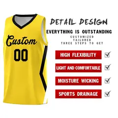 Gold Side Rhombus Graffiti Pattern Basketball Jersey 2