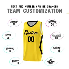Gold Side Rhombus Graffiti Pattern Basketball Jersey 4