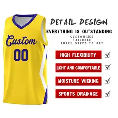 Gold Side Rhombus Graffiti Pattern Basketball Jersey 2