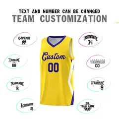 Gold Side Rhombus Graffiti Pattern Basketball Jersey 4