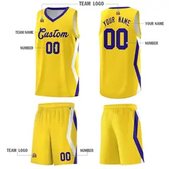Gold Side Rhombus Graffiti Pattern Basketball Jersey 5