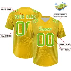 Gold Snakeskin Graffiti Pattern Authentic Football Jersey 2