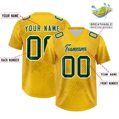 Gold Snakeskin Graffiti Pattern Authentic Football Jersey 2