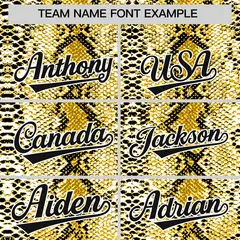Gold Snakeskin Pattern Sleeveless Baseball Jersey 3