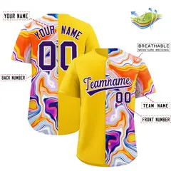 Gold Split Fluid Fashion Authentic Baseball Jersey 2