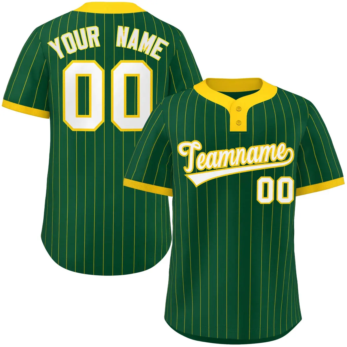 Gold Stripe Two-Button Softball Jersey