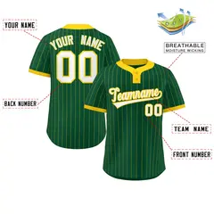Gold Stripe Two-Button Softball Jersey 2