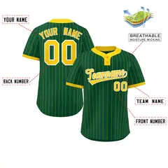 Gold Stripe Two-Button Softball Jersey 2