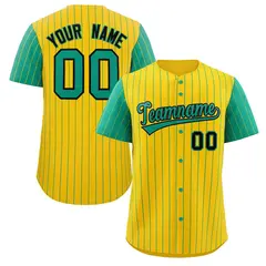 Gold Teal-Black Stripe Raglan Baseball Jersey 1