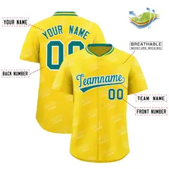 Gold Teal Graffiti Full Button Baseball Jersey 2