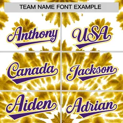 Gold Tie-Dye Graffiti Authentic Baseball Jersey 3