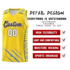 Gold Tiger Claw Pattern Basketball Jersey Sports Uniform 2