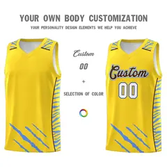 Gold Tiger Claw Pattern Basketball Jersey Sports Uniform 3