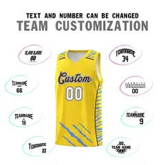 Gold Tiger Claw Pattern Basketball Jersey Sports Uniform 4
