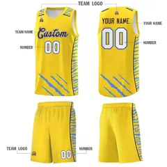 Gold Tiger Claw Pattern Basketball Jersey Sports Uniform 5