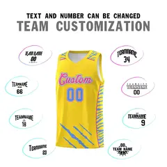 Gold Tiger Claw Pattern Basketball Jersey Sports Uniform 4