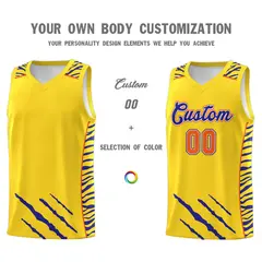 Gold Tiger Claw Pattern Basketball Jersey Sports Uniform 3