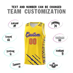 Gold Tiger Claw Pattern Basketball Jersey Sports Uniform 4