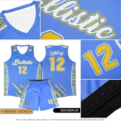 Gold Tiger Claw Pattern Basketball Jersey Sports Uniform 6