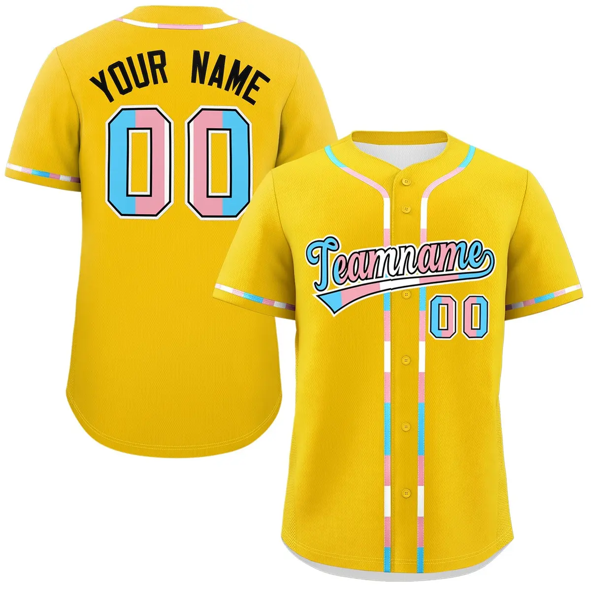 Gold Transgender Pride Month Classic Baseball Jersey