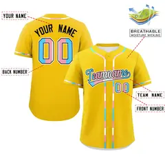 Gold Transgender Pride Month Classic Baseball Jersey 2