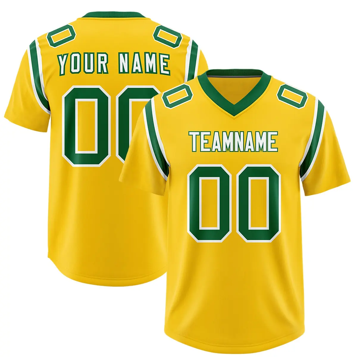 Gold Two-Tone Shoulder Cut Authentic Football Jersey