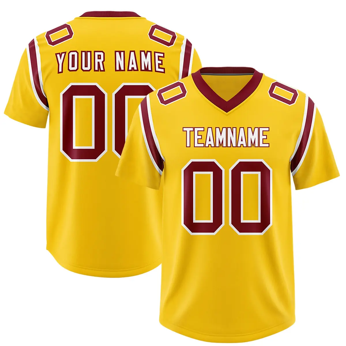 Gold Two-Tone Shoulder Cut Authentic Football Jersey