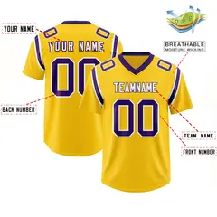 Gold Two-Tone Shoulder Cut Authentic Football Jersey 2